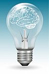 Brain In Electric Bulb Stock Photo