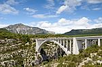 Bridge Over The Verdon Gorge, Canyon In France, Provence Stock Photo