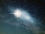 Bright Star In Space Stock Photo