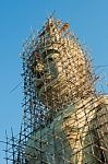 Buddha Under Construction Stock Photo