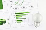 Business Chart And Lamp Stock Photo