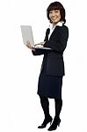 Business Lady Using Laptop Stock Photo