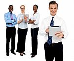 Business People Using tablet pc Stock Photo