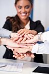 Business Team Stacking Hands Stock Photo