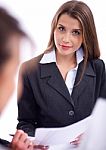 Business Woman At Meeting Stock Photo