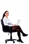 Business Woman With Laptop Stock Photo