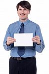 Businessman With Blank Board Stock Photo