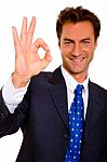 Businessman With Ok Sign Stock Photo