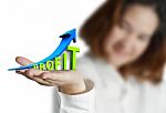 Businesswoman Shows Success Graph Stock Photo