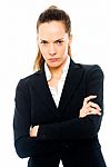 Businesswoman With Arms Crossed Stock Photo
