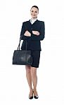 Businesswoman With Handbag Stock Photo