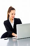 Businesswoman With Laptop Stock Photo