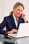 Businesswoman With Mobile Stock Photo