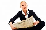 Businesswoman With Newspaper