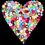 Buttons In A Heart Stock Photo