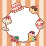 Cake And Ice Cream Frame Background Stock Photo