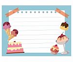 Cake And Ice Cream Frame Background Stock Photo