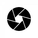 Camera Shutter Symbol Icon  Illustration On White Ba Stock Photo