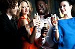 Carefree Couples Partying Hard Stock Photo
