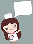 Cartoon Nurse With Empty Space For Your Text Stock Photo