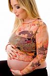 Caucasian Pregnant Female Stock Photo