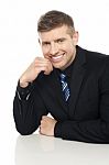 Cheerful Corporate Executive Posing Stock Photo