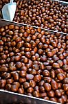 Chestnuts In Market Stock Photo