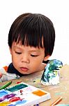 Child Painting Stock Photo