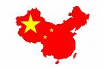 China Map Background With Flag Stock Photo