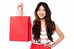 Chinese Girl With Shopping Bag Stock Photo