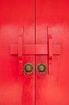 Chinese Red Door Stock Photo