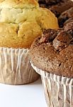 Chocolate And Blueberry Muffins Stock Photo