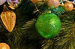 Christmas Tree With Decoration Stock Photo