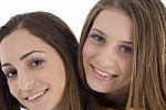 Close Up Of Young Female Friends Stock Photo