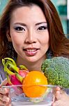 Close Up Woman Preparing Material For Do Her Food Stock Photo