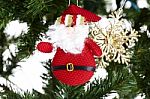 Closeup Of Christmas-tree Decorations Stock Photo