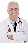 Closeup Of Happy Male Doctor Smiling Stock Photo