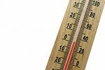 Closeup Photo Of Wooden Thermometer Stock Photo