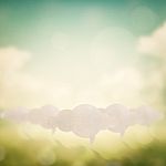 Cloud Sign On Abstract Blurred Nature Background Stock Photo