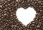 Coffee Beans With Heart Shape Stock Photo