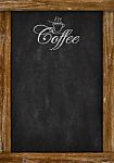 Coffee text on menu board Stock Photo