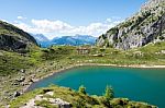 Coldai Lake, Dolomites Stock Photo