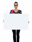 College Student Holding White Board Stock Photo