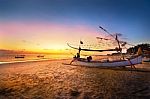 Colorful Sunset In Bali Stock Photo