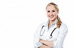 Confident Young Smiling Female Doctor Stock Photo
