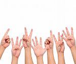 Counting Hand Signs Stock Photo
