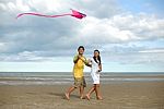 Couple Flying Kite