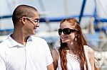 Couple Looking Each Other Stock Photo