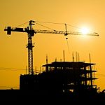 Crane Building Construction Site Stock Photo