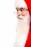 Cropped Picture Of Santa Claus Face Stock Photo